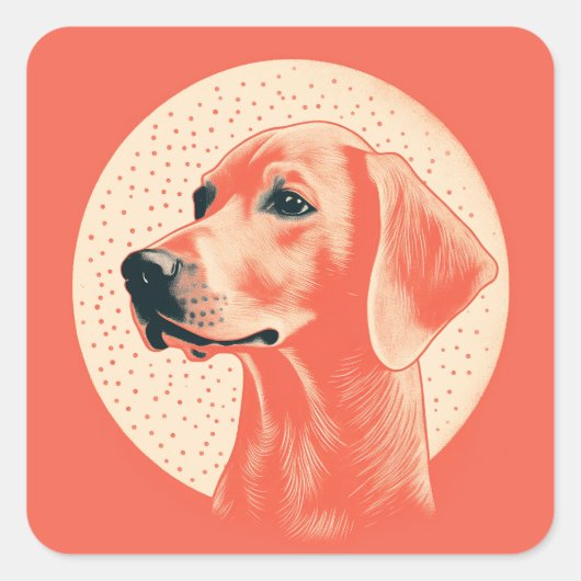  stijlvol hondenportret vierkante sticker (Voorkant)