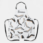 Stijlvol hoog zwart en wit schort (Voorkant)