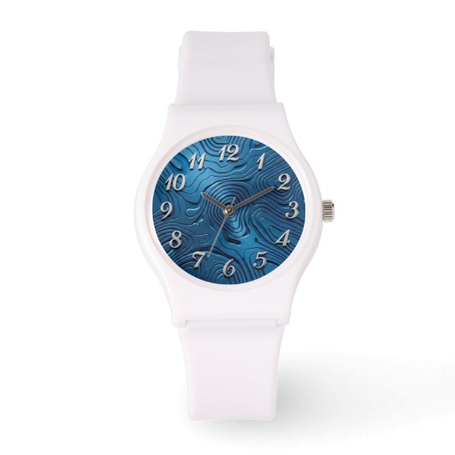 Stijlvol horloge  Blauwe wijzerplaat  (Voorkant)