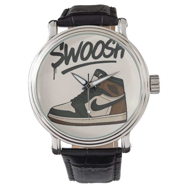Stijlvol horloge met slimme schoen en "Swoosh" (Voorkant)