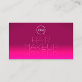 Stijlvol Hot Pink Gradient Mirror Font met Logo Visitekaartje (Voorkant)