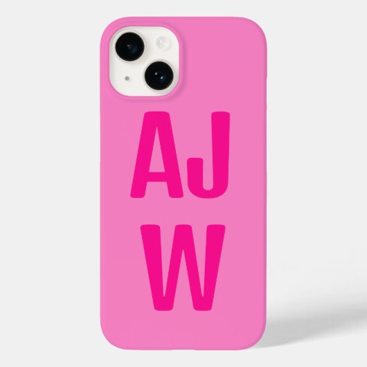 Stijlvol Hot Pink Monogram Case-Mate iPhone Case (Achterkant)