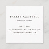 Stijlvol hout met bruin wit minimalistisch vierkante visitekaartje (Achterkant)