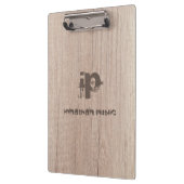 Stijlvol hout Verstoorde tekst Naam Monogram Klembord (Links)