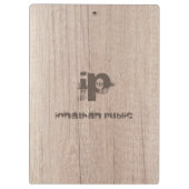 Stijlvol hout Verstoorde tekst Naam Monogram Klembord (Achterkant)