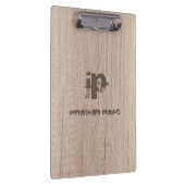 Stijlvol hout Verstoorde tekst Naam Monogram Klembord (Rechts)