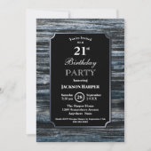 Stijlvol houten 21e verjaardagsfeest kaart (Voorkant)