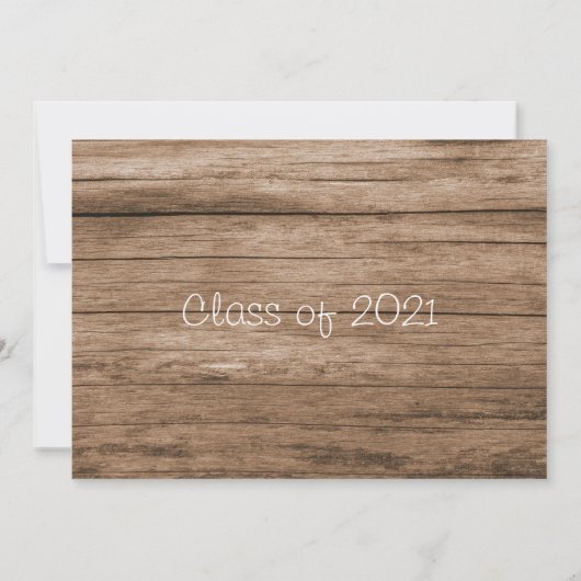 Stijlvol houten achtergrond Afstuderen Kaart (Achterkant)