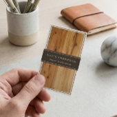 Stijlvol houten korrel in modern intern ontwerp visitekaartje