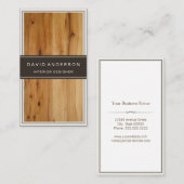Stijlvol houten korrel in modern intern ontwerp visitekaartje (Voorkant / Achterkant)