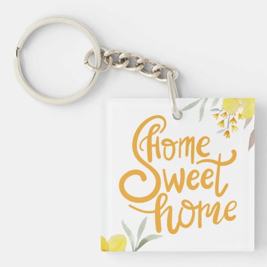 Stijlvol huis Sweet Home Custom Personal Business Sleutelhanger (Voorkant)