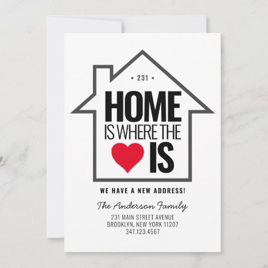 Stijlvol huis - thuishartverandering Nieuw adres v Aankondiging (Voorkant)