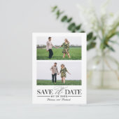 Stijlvol huwelijk sparen Datum 2 fotocollage Briefkaart (Staand voorkant)