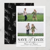 Stijlvol huwelijk sparen Datum 2 fotocollage Kaart (Voorkant / Achterkant)