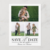 Stijlvol huwelijk sparen Datum 3 Foto collage Briefkaart (Voorkant)
