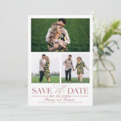 Stijlvol huwelijk sparen Datum 3 Foto collage Kaart (Staand voorkant)