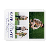 Stijlvol huwelijk sparen Datum 3 Foto collage Magneet (Horizontaal)