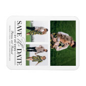 Stijlvol huwelijk sparen Datum 3 Foto collage Magneet (Horizontaal)