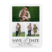 Stijlvol huwelijk sparen Datum 3 Foto collage Magneet (Verticaal)