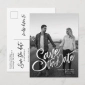 Stijlvol huwelijk Sparen de Foto van het Manuscrip Aankondigingskaart (Voorkant / Achterkant)