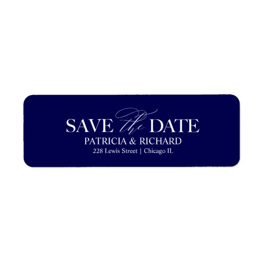 Stijlvol huwelijk sparen het adres van de DatumTer Etiket (Voorkant)