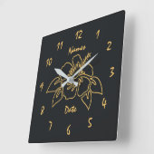 Stijlvol Huwelijksjubileum Aangepast Monogram Vierkante Klok (Hoek)