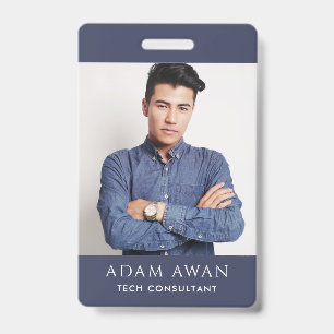 Stijlvol ID-kaartje Modern Minimalistische Foto Lo Badge