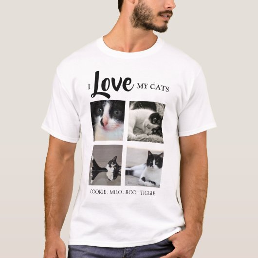 Stijlvol | Ik hou van mijn | Kat | Foto T-shirt (Voorkant)