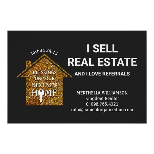 Stijlvol Ik Verkoop Vastgoed Realtor Perfect Poster (Voorkant)