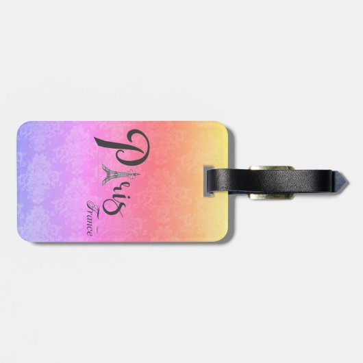 Stijlvol in de Eiffeltoren van Parijs Bagagelabel (Achterkant horizontaal)