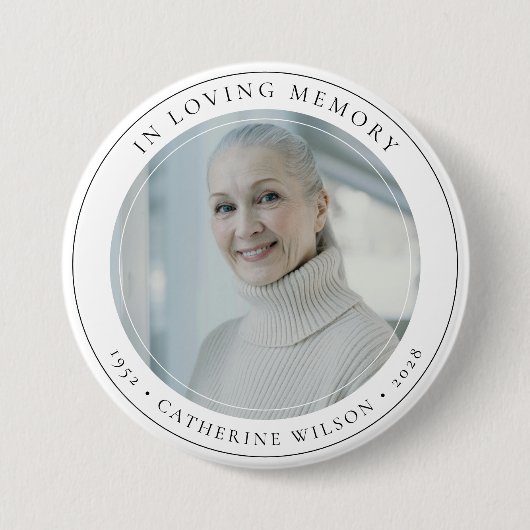 Stijlvol in liefdevolle herinnering Memorial Foto Ronde Button 7,6 Cm (Voorkant)