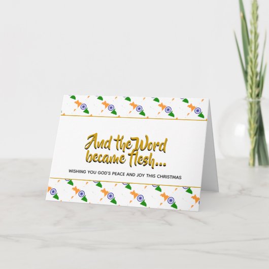 Stijlvol INDIA woord werd vlees kerst Feestdagen Kaart (Voorkant)