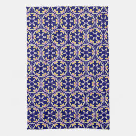 Stijlvol Indigo Spaans mediterraan Patroon Theedoek