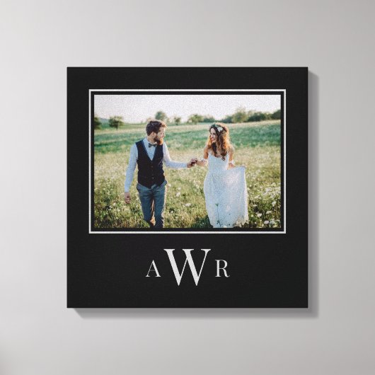 Stijlvol Initiaal Editable Color Wrapped Canvas (Voorkant)