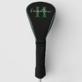 Stijlvol Initiaal voor groene aangepaste monogram Golfheadcover (Voorkant)