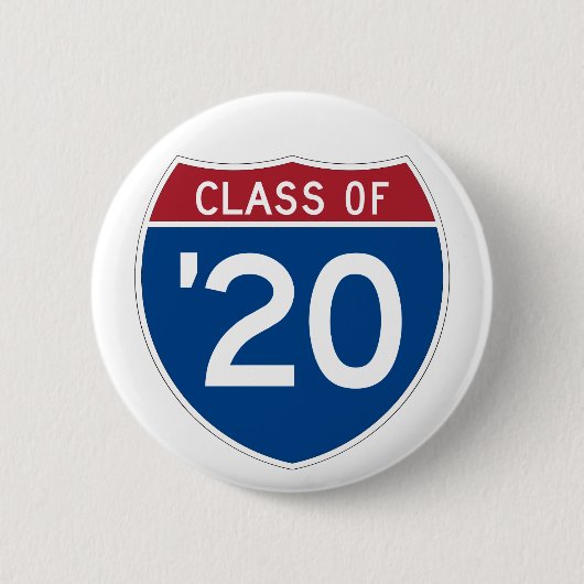 Stijlvol interstatenteken | Klasse 2020 Ronde Button 5,7 Cm (Voorkant)