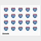 Stijlvol interstatenteken | Klasse 2020 Ronde Sticker (Vel)