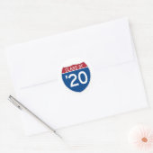 Stijlvol interstatenteken | Klasse 2020 Ronde Sticker (Envelop)