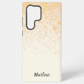 Stijlvol ivoor met gouden glitter samsung galaxy hoesje (Achterkant)