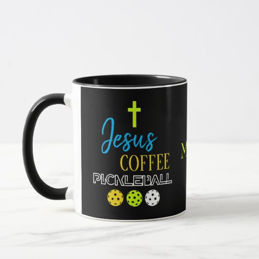 Stijlvol JESUS Coffee Pickleball Mok (Links)