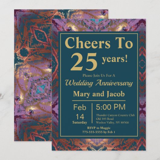 Stijlvol Jubileum Kaart (Voorkant / Achterkant)