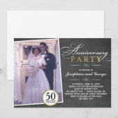 Stijlvol Jubileum Party fotouitnodiging Kaart (Voorkant / Achterkant)