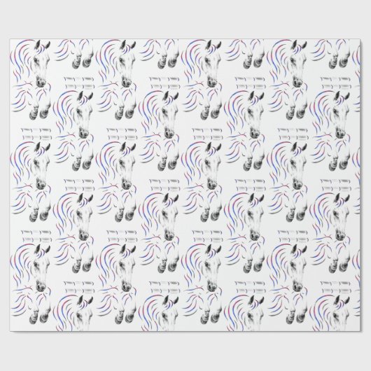 Stijlvol Jumping Jumper Horse Cadeaupapier (Vlak)