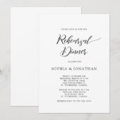 Stijlvol kalligrafie zwart-wit repetitief diner kaart (Voorkant / Achterkant)