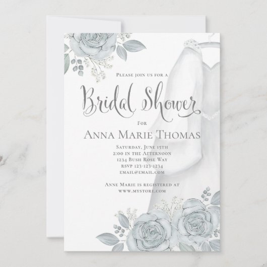 Stijlvol kalligrafiescript Elegant Wedding Gown Kaart (Voorkant)