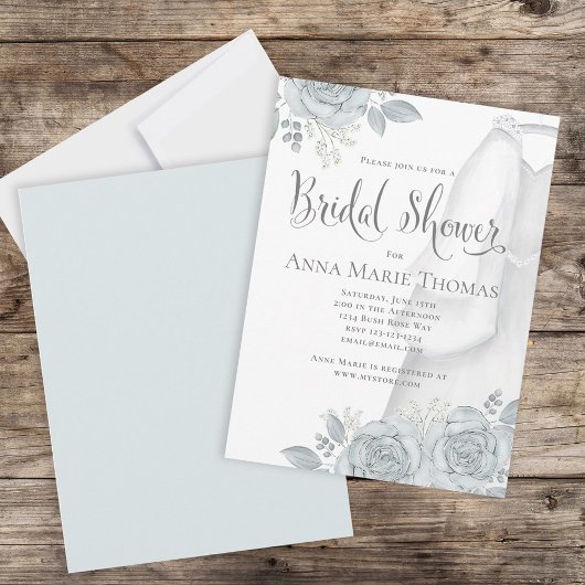 Stijlvol kalligrafiescript Elegant Wedding Gown Kaart