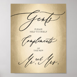 Stijlvol kalligrafiescript Gents Cigar Bar Sign Poster