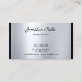 Stijlvol kalligrafiescript Modern Silver Trendy Visitekaartje (Voorkant)