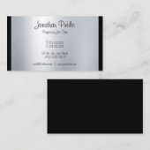 Stijlvol kalligrafiescript Silver Plain Modern Visitekaartje (Voorkant / Achterkant)