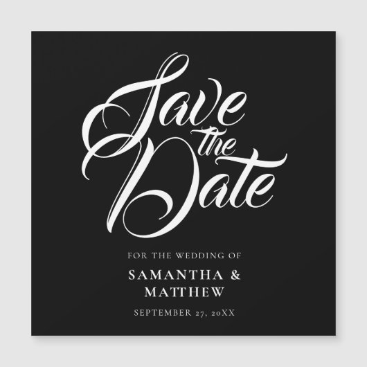 Stijlvol kalligrafiescript sparen de Datum (Voorkant)